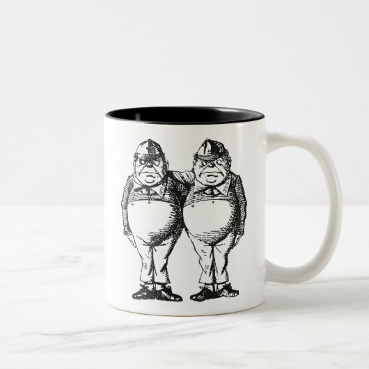 Tweedledum en Tweedledee Tweekleurige Koffiemok (Rechts)
