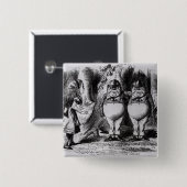 Tweedledum en Tweedledee Vierkante Button 5,1 Cm (Voorkant /achterkant)