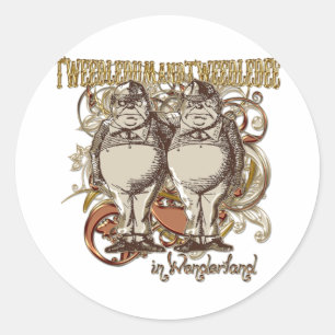 Tweedledum & Tweedledee Carnivale Stijl Gouden Ver Ronde Sticker