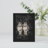 Tweedledum & Tweedledee Grunge (enkel cijfer) Briefkaart (Staand voorkant)