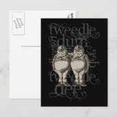 Tweedledum & Tweedledee Grunge (enkel cijfer) Briefkaart (Voorkant / Achterkant)