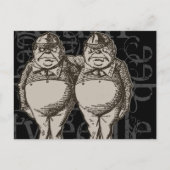 Tweedledum & Tweedledee Grunge (enkel cijfer) Briefkaart (Voorkant)