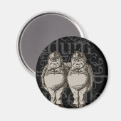 Tweedledum & Tweedledee Grunge (enkel cijfer) Magneet (Voorkant / Achterkant)