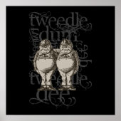 Tweedledum & Tweedledee Grunge (enkel cijfer) Poster (Voorkant)