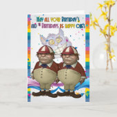 Tweedledum, Tweedledee Verjaardag Kaart - Wonderla (Gele Bloem)