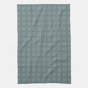 Tweedy Wool Aqua en groen patroon Theedoek