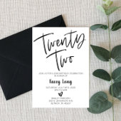 Tweeëntwintig 22e verjaardag uitnodiging