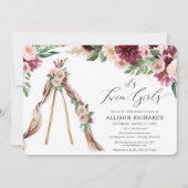 Tweeëntwintig meisjes boho rustige baby shower kaart (Voorkant)