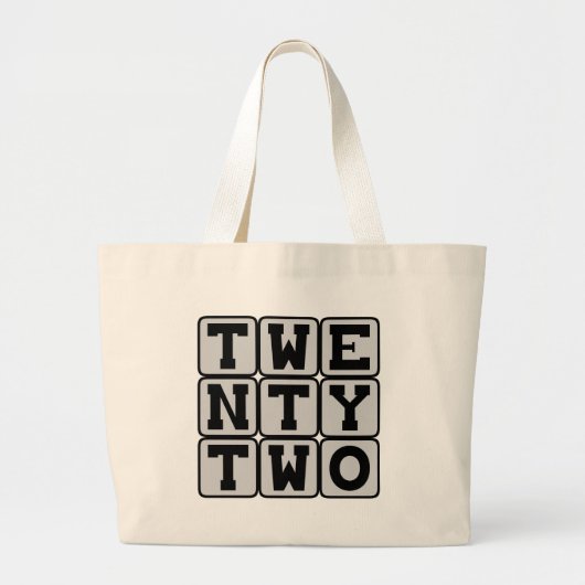Tweeëntwintig, Nummer 22 Grote Tote Bag (Voorkant)