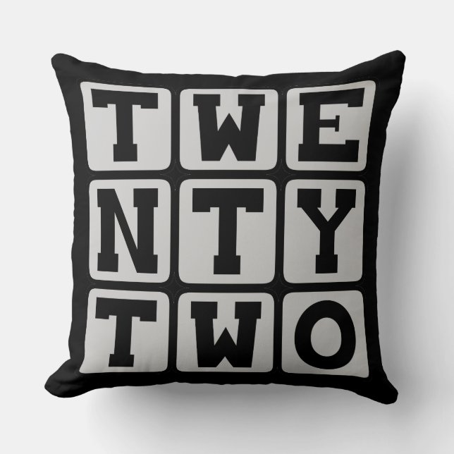 Tweeëntwintig, Nummer 22 Kussen (Voorkant)