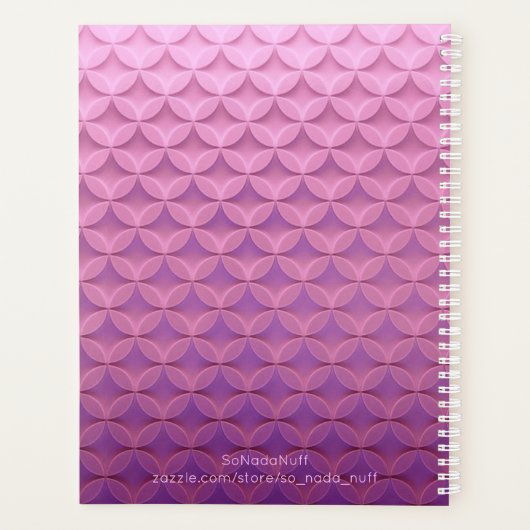 Tweeëntwintig Paarse Roze Patroon Modern Planner (Achterkant)