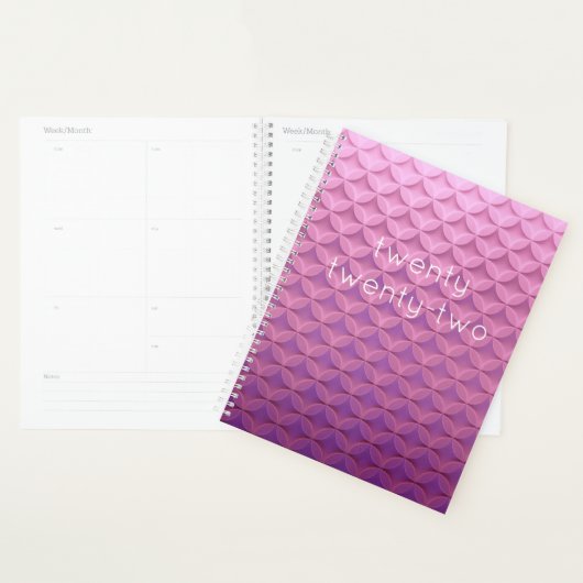 Tweeëntwintig Paarse Roze Patroon Modern Planner (Display)