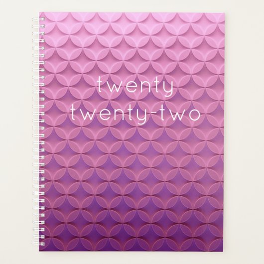 Tweeëntwintig Paarse Roze Patroon Modern Planner (Voorkant)