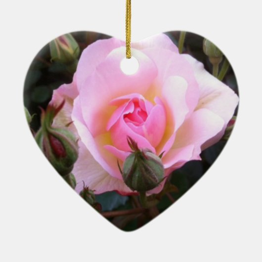 Tweeëntwintigste trouwdag Roze Hart Keramisch Ornament (Achterkant)