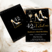 Tweeënveertig & Fabulous Hoge Heel Bubbly 42 Verja Kaart