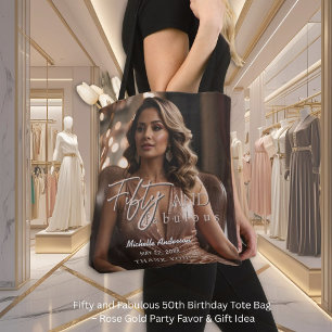 Tweeënvijftig en Fabulous 50e Verjaardag Boodschap Tote Bag