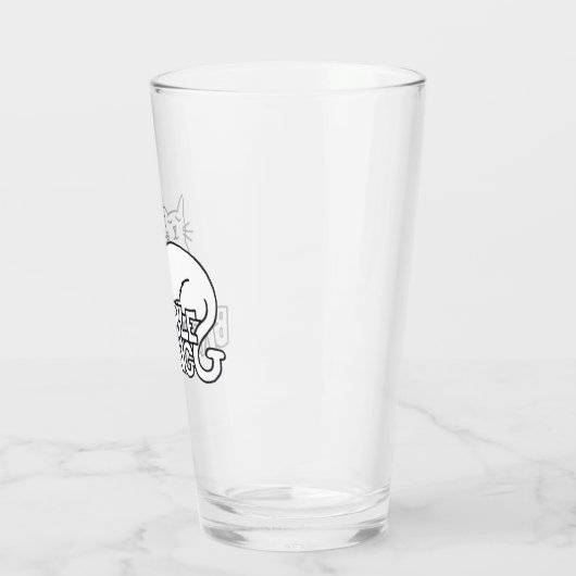 Tweeg Witte kattenglazen. Glas (Links)