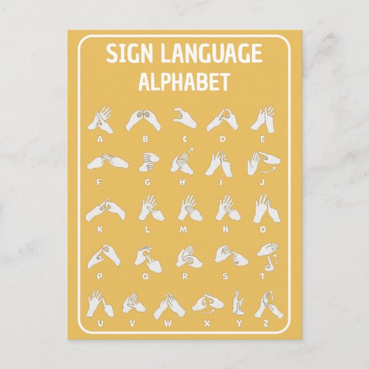 Tweehandig Gebarentaal Alfabet Briefkaart (Voorkant)