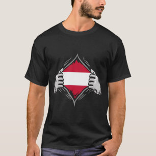 Tweehandige omzeiling onthult vlag Oostenrijk T-shirt