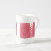 TWEEHARTEN GEBREID Bone China Mok (Voorkant rechts)