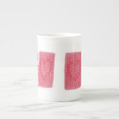 TWEEHARTEN GEBREID Bone China Mok (Voorkant)