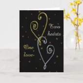 Tweeharten Huwelijksverjaardagskaart Kaart (Gele Bloem)