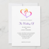 Tweeharten Trouwkaart met Regenboog Kaart (Voorkant)