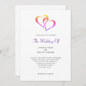 Tweeharten Trouwkaart met Regenboog Kaart (Voorkant / Achterkant)