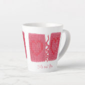 TWEEHARTENGEBREID Latte mok + tekst (Rechterhoek)