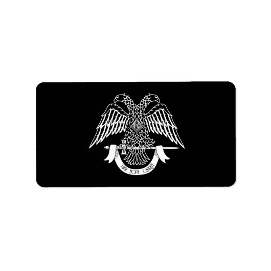 Tweehoekige adelaar als Masonic-symbool Etiket (Voorkant)