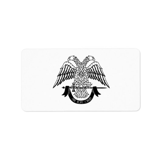 Tweehoekige adelaar als Masonic-symbool Etiket (Voorkant)