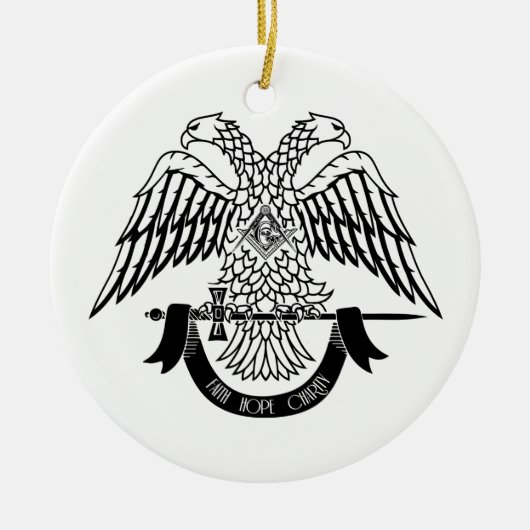 Tweehoekige adelaar als Masonic-symbool Keramisch Ornament (Voorkant)
