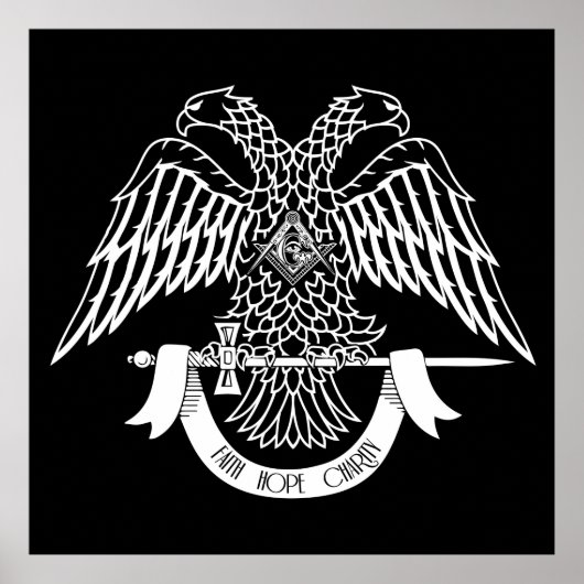 Tweehoekige adelaar als Masonic-symbool Poster (Voorkant)