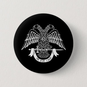 Tweehoekige adelaar als Masonic-symbool Ronde Button 5,7 Cm