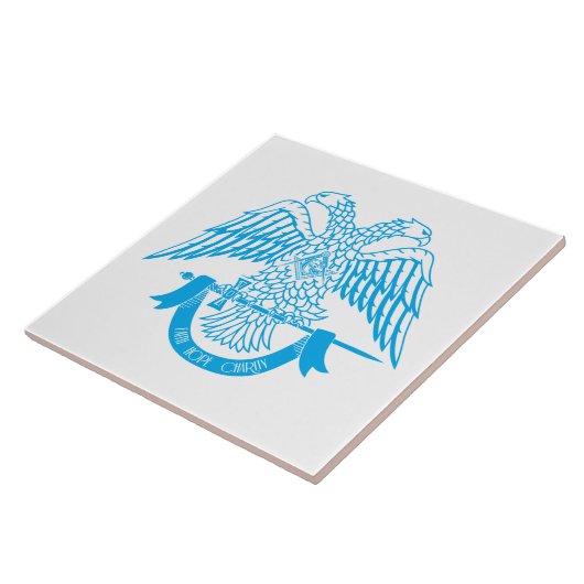 Tweehoekige adelaar als Masonic-symbool Tegeltje (Zijkant)