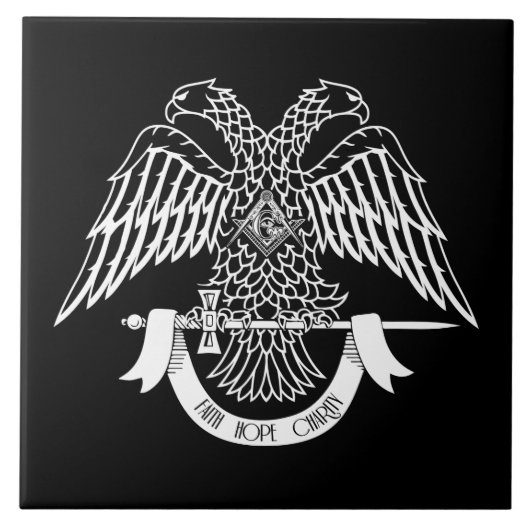 Tweehoekige adelaar als Masonic-symbool Tegeltje (Voorkant)
