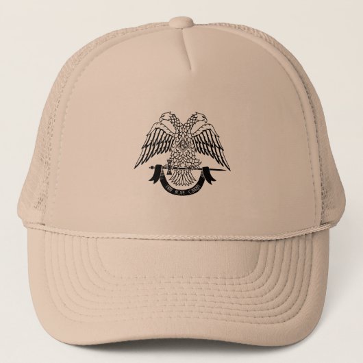 Tweehoekige adelaar als Masonic-symbool Trucker Pet (Voorkant)