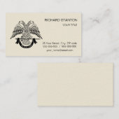 Tweehoekige adelaar als Masonic-symbool Visitekaartje (Voorkant / Achterkant)