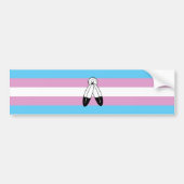Tweehoekige Trans Pride Flag Bumpersticker (Voorkant)