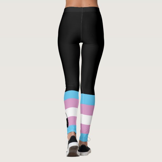 Tweehoekige Trans Pride Flag Leggings (Achterkant)