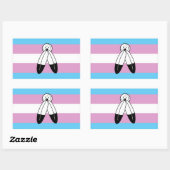 Tweehoekige Trans Pride Flag Rechthoekige Sticker (Vel)