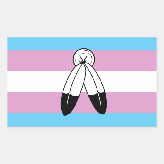 Tweehoekige Trans Pride Flag Rechthoekige Sticker (Voorkant)