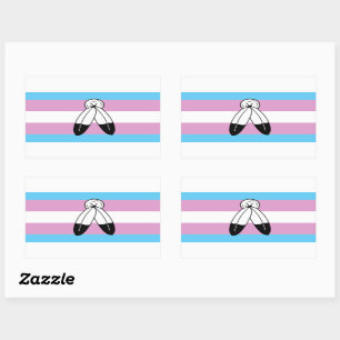 Tweehoekige Trans Pride Flag Rechthoekige Sticker