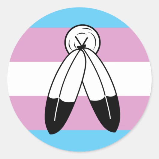 Tweehoekige Trans Pride Flag Ronde Sticker (Voorkant)