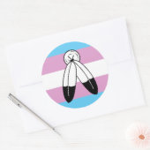 Tweehoekige Trans Pride Flag Ronde Sticker (Envelop)