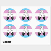Tweehoekige Trans Pride Flag Ronde Sticker (Vel)