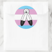 Tweehoekige Trans Pride Flag Ronde Sticker (Tas)