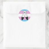 Tweehoekige Trans Pride Flag Ronde Sticker (Tas)