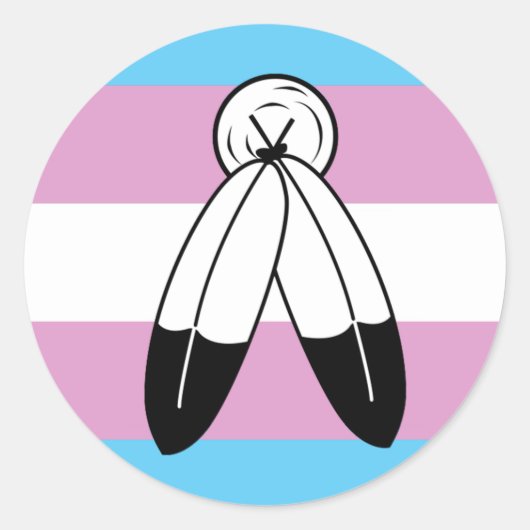Tweehoekige Trans Pride Flag Ronde Sticker (Voorkant)