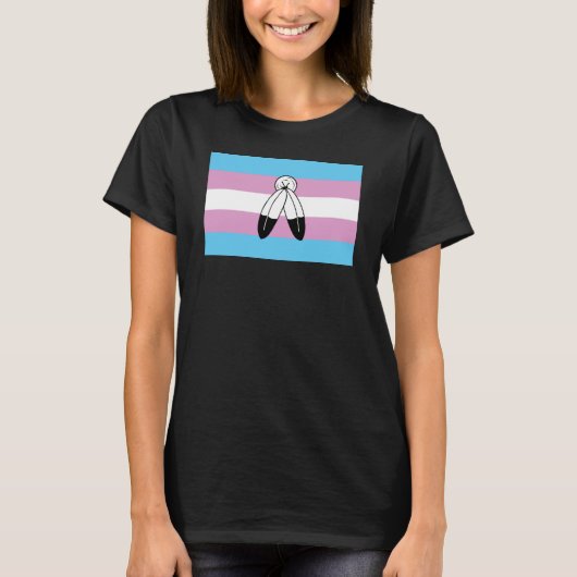 Tweehoekige Trans Pride Flag T-shirt (Voorkant)